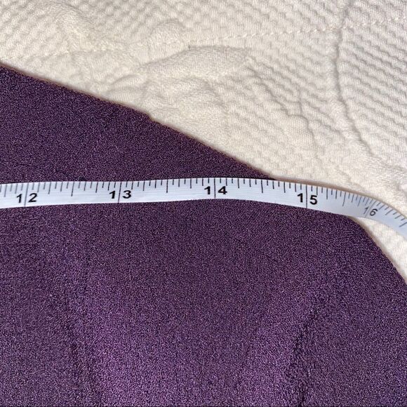 NINE WEST Purple Lagenlook Twee Ruffled Button Mini Dress / Coat Size 4 - Picture 9 of 11